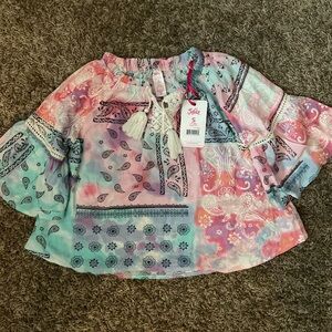 Colorful Bohemian Blouse Girl 7/8 Top